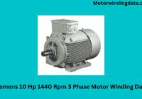 Siemens 10 Hp 1440 Rpm 3 Phase Motor Winding Data