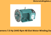 Siemens 7.5 Hp 1440 Rpm 48 Slot Motor Winding Data