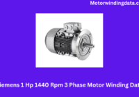 Siemens 1 Hp 1440 Rpm 3 Phase Motor Winding Data
