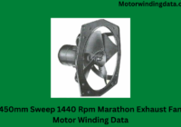 450mm Sweep 1440 Rpm Marathon Exhaust Fan Motor Winding Data