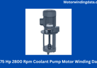 0.75 Hp 2800 Rpm Coolant Pump Motor Winding Data